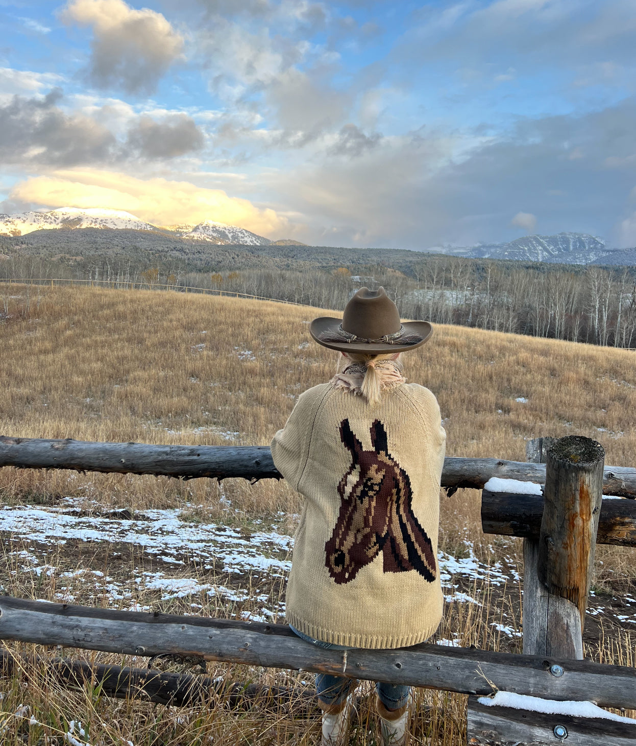 Stylish Vintage Horse Cardigan Sweater