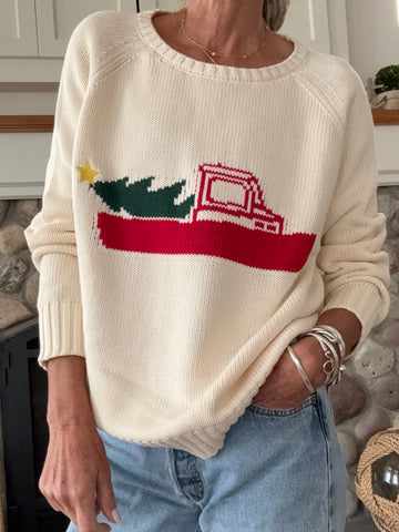 Campus Maine Lobster Boat Holiday sweater