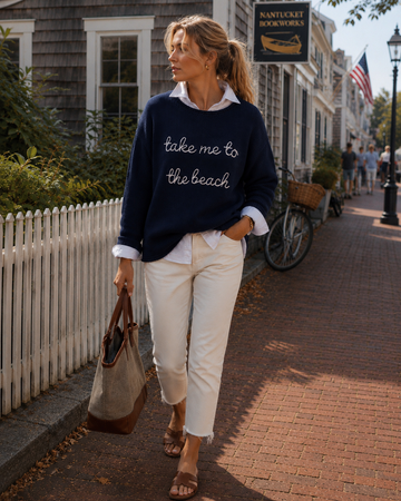 Chloe Take me to the Beach Roll Neck Sweater