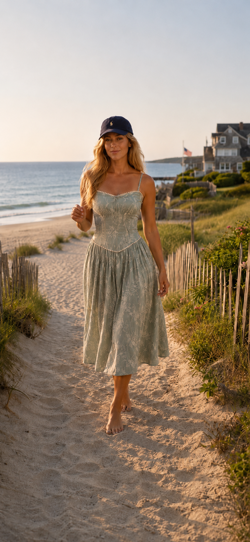 Sea-glass Blue Midi Dress