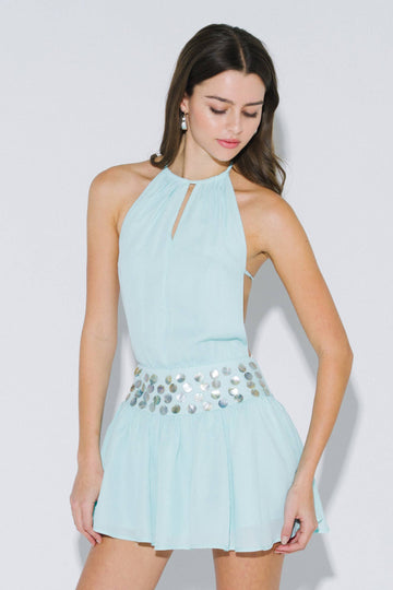 Chambray Drop Waist Mini dress Chambray Drop Waist Mini dress
