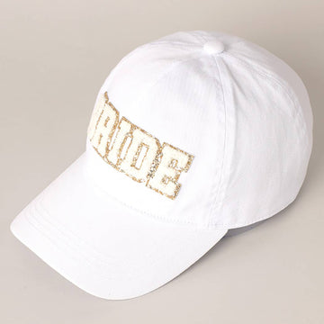 BRIDE Chenille Letter Patch Cotton Baseball Cap
