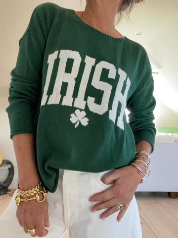 IRISH Boxy Roll Hem Sweater