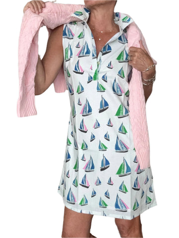 Sconset Sleeveless Sailboat dress