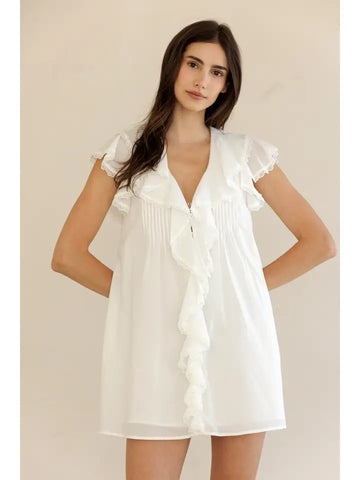 Muse V Neck Ruffle Mini