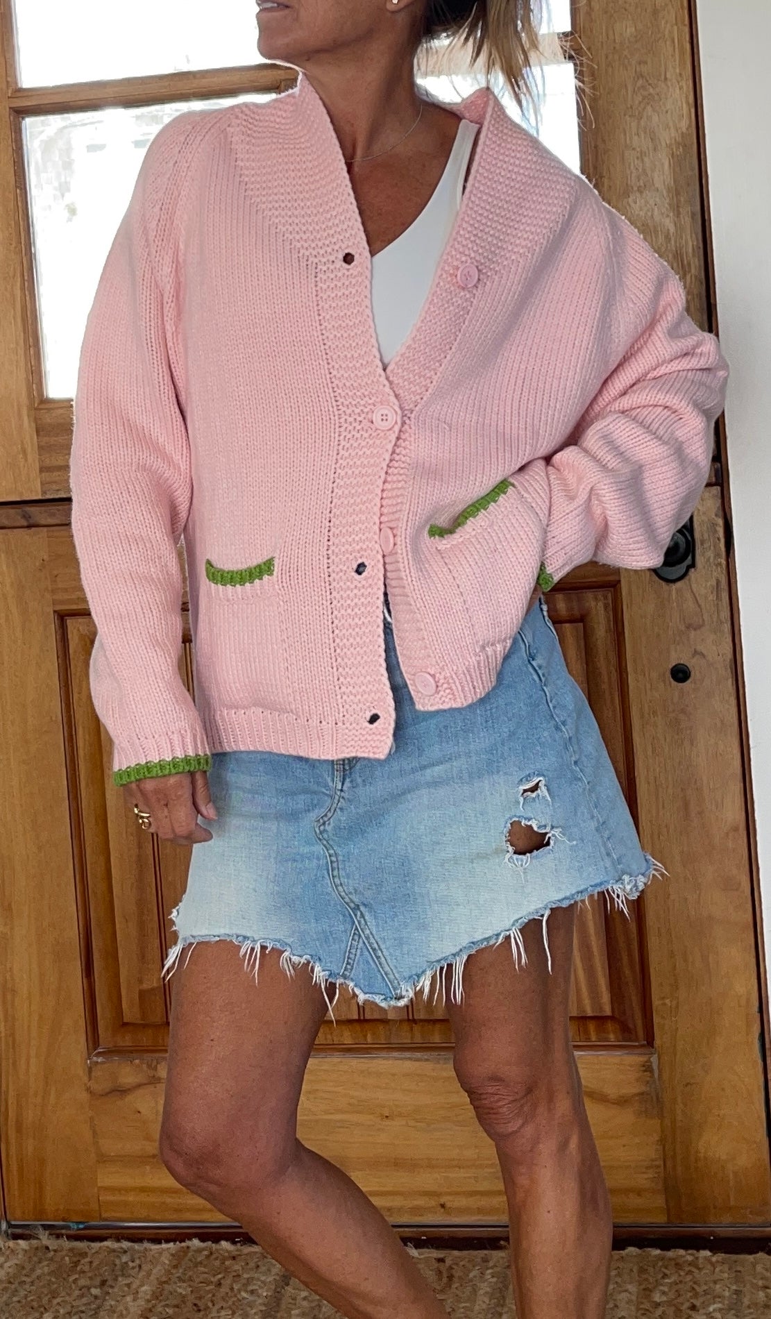 25AW ORIMI PINCHY CARDIGAN Rainbow Stripe Emery Cardigan