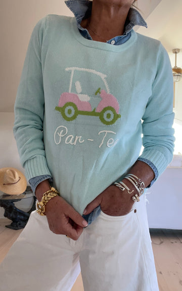 Classic Aqua  Par-Tee Golf Sweater