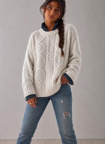 Heavy Super Soft Oversized Classic Fisherman  Ivory