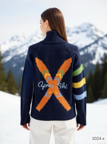 New Apres X Ski Varsity Cardigan in Navy