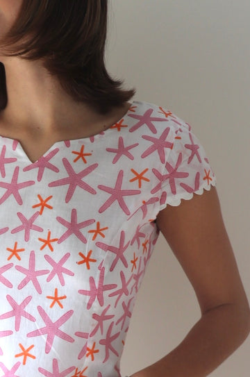Sweet Caroline Cap Sleeve Starfish Dress