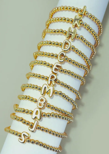 Initial stretch bubble bracelet