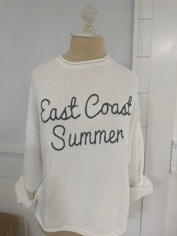 Chloe Rollneck East Coast Summer Cotton Sweater In White