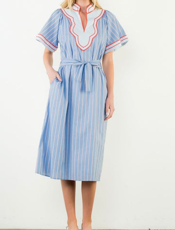 Tay Midi Dress in Blue