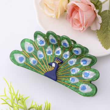 Peacock Feather Hair Clip
