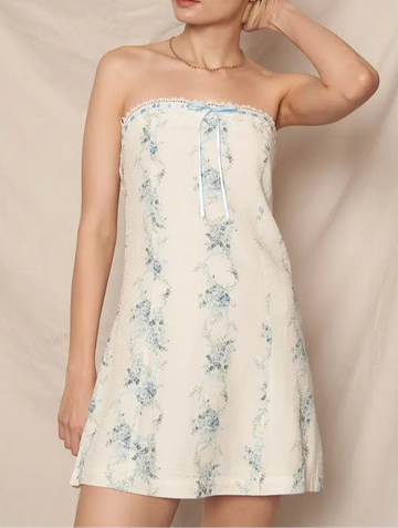 Sabrin floral strapless dress