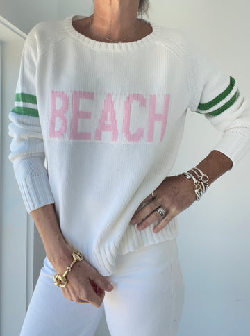 BEACH chunky varsity sweater