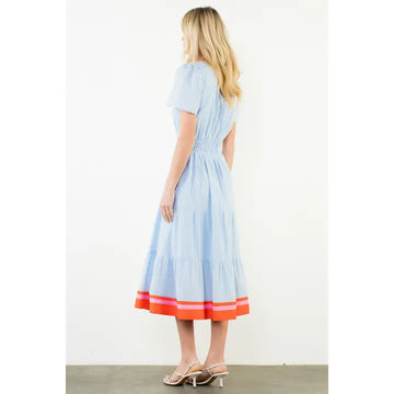 Lilliam Blue Bordered Dress