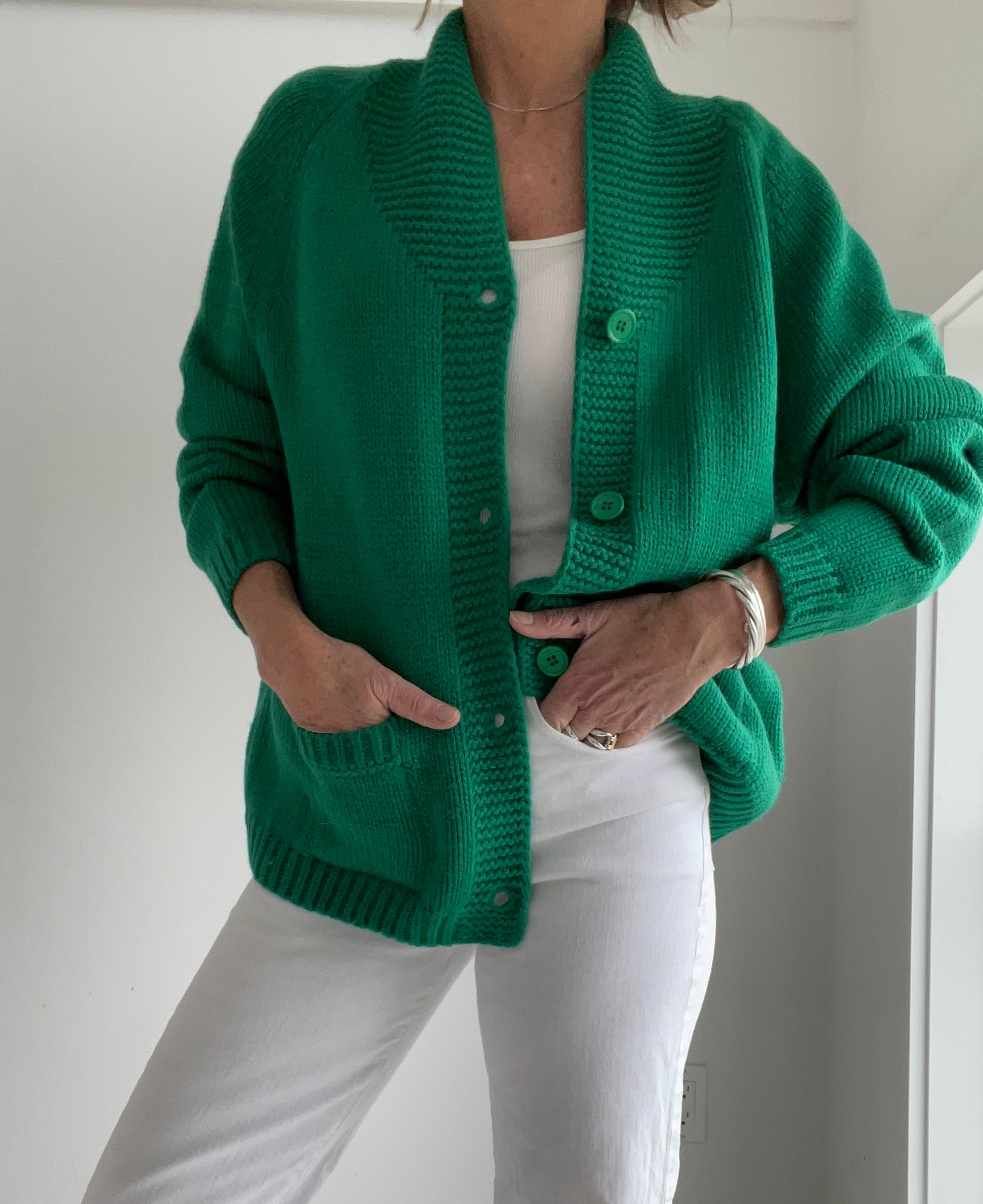 Green Varsity Heart Golf Cardigan – Sporty & Stylish
