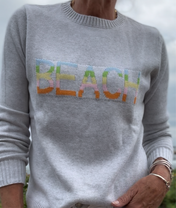 Multicolored Beach Sweater in Gray