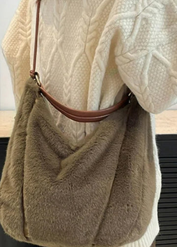 Large capacity, shoulder style, plush soft bag