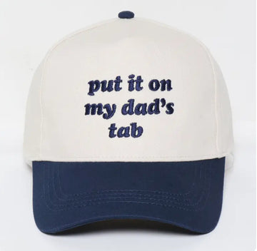 Two Tone Cap - Put It On My Dad's Tab (Navy/Beige)