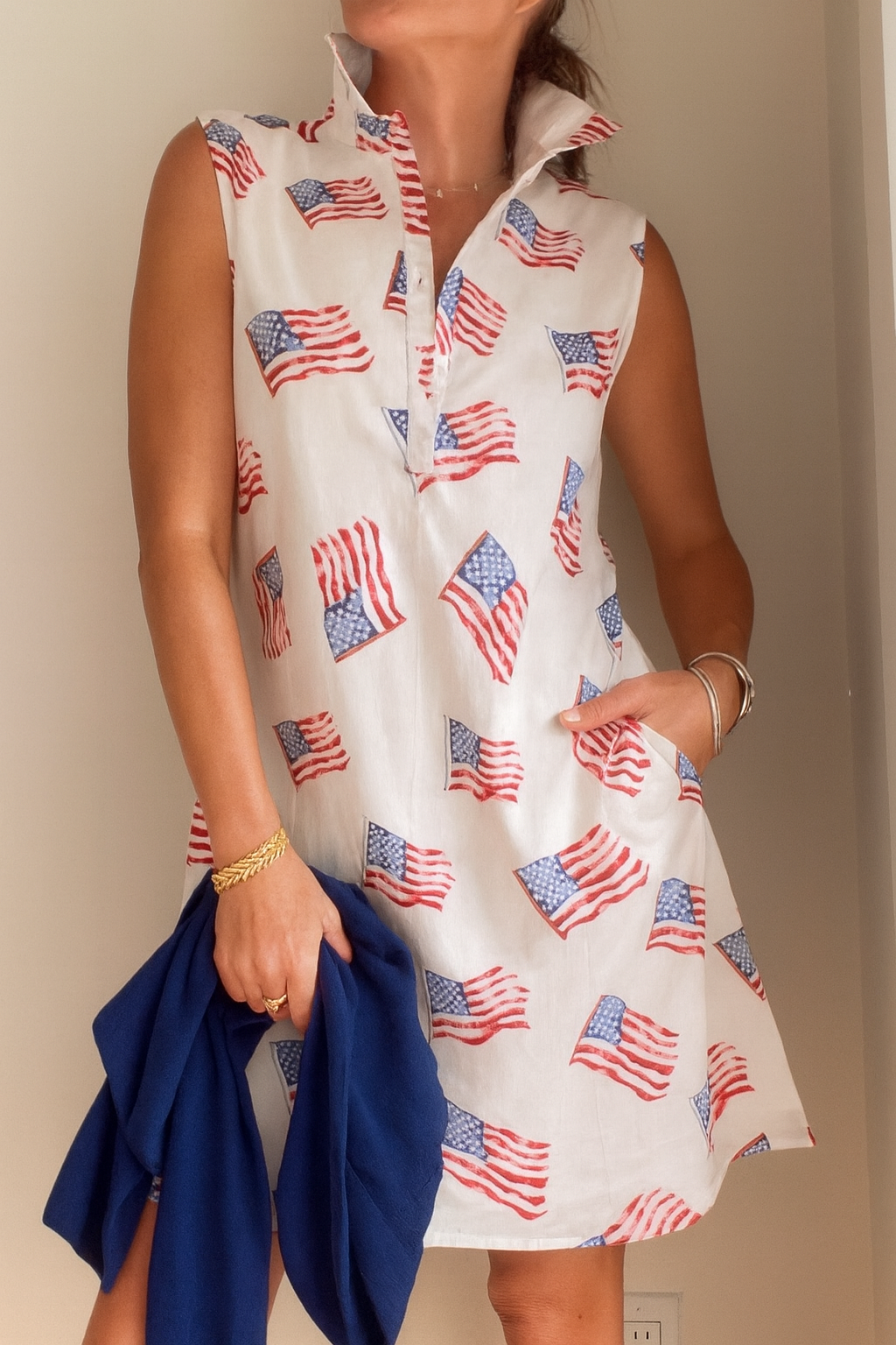 Sconset Sleeveless Flag Dress White – Fresh & Elegant