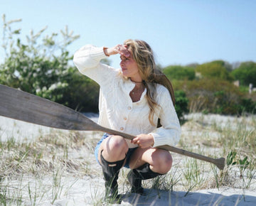 The Celine Crop Cable Cardigan Ecru