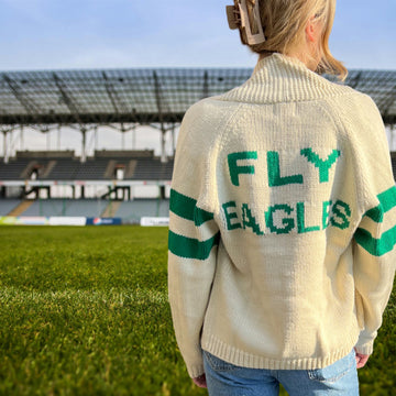 varsity Cardigan fly Eagles  Sweater