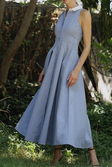 Sleeveless Midi shirtdress