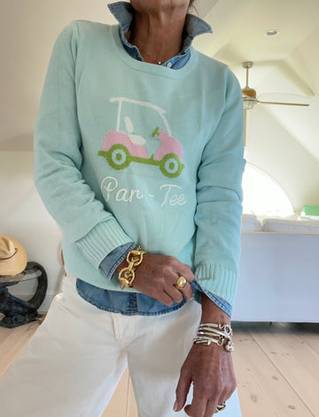 Classic Aqua  Par-Tee Golf Sweater