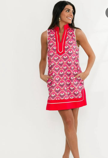 Liza dress pink deco flower