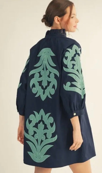 Baroque Bloom Applique Shift Dress (Copy)