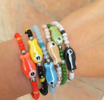 Glass fish beaded  bracelets