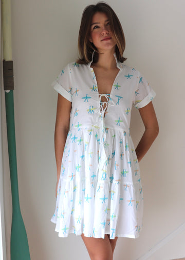 Hand Block Babydoll Dress in Surfer 🏄‍♀️ Print