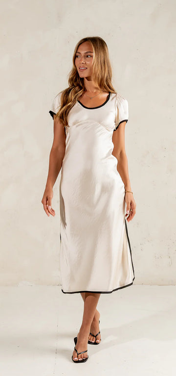 Piper satin ivory dress