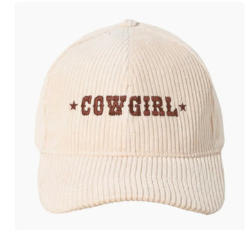 Cowgirl Ivory Corduroy Hat