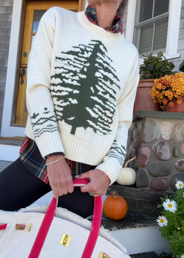 Cozy Evergreen 🌲 Acrylic Crew Sweater