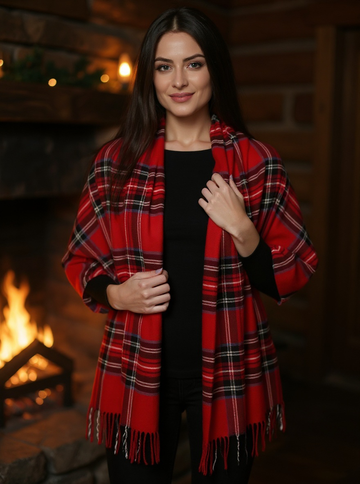 Tartan Red Plaid Stole/Scarf