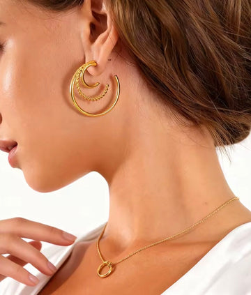 CableSpiral Hoop Earrings