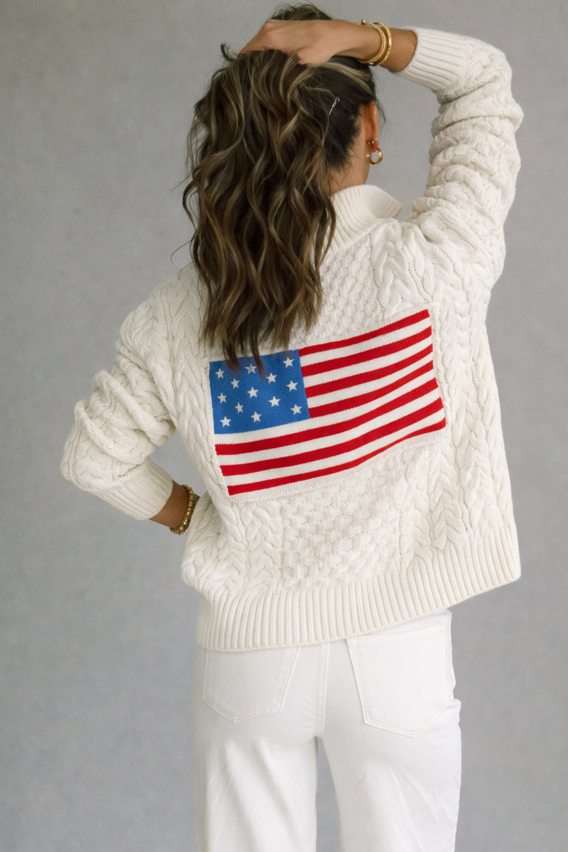 1/2 Zip Cable Sweater for Women | Pink Pineapple Shop