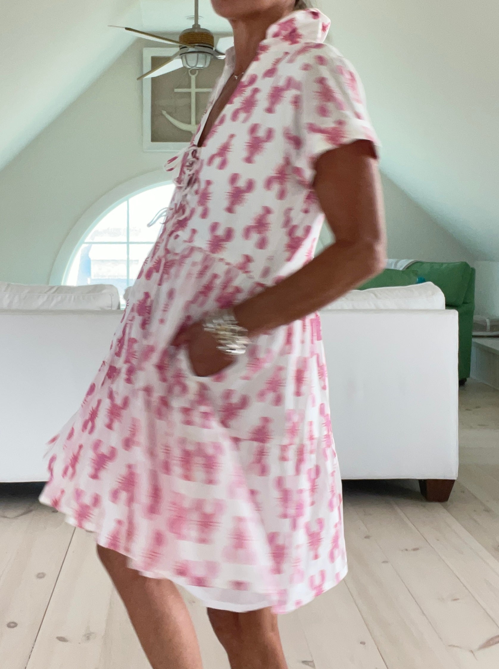 Pink Pineapple Print Women's Robe main image 1