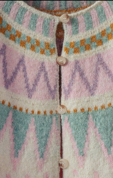 Pastel fair aisle timeless cardigan