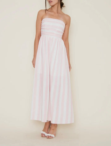 Hazel dress in pink stripe