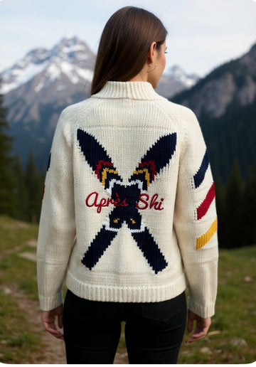New Apres X Ski Varsity Cardigan in Ivory