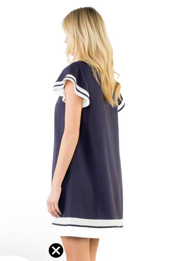 Classic navy white Block Tory dress