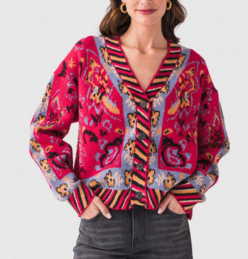 Contrast Trim Cardigan