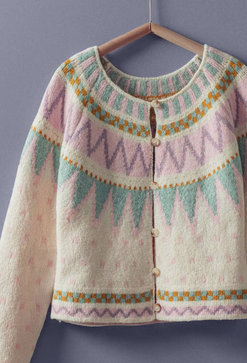 Pastel fair aisle timeless cardigan