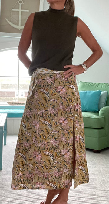 Indian Summer Serence hand blocked maxi skirt ( exclusive PP)