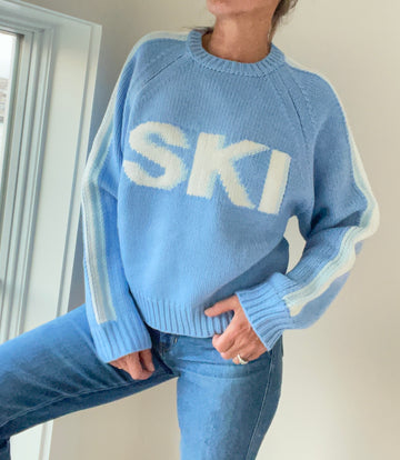 Classic Chunky SKI Sweater in Sky Blue