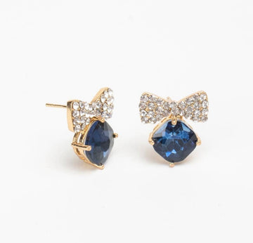 Crystal Bow drop earrings